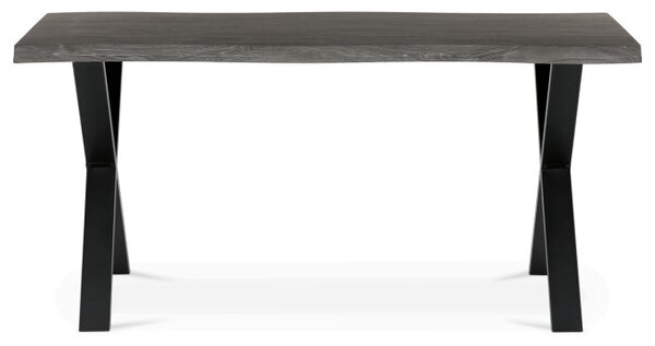 Jedálenský stôl 160x90 cm HT-F4316 GREY sivý dub / čierne nohy