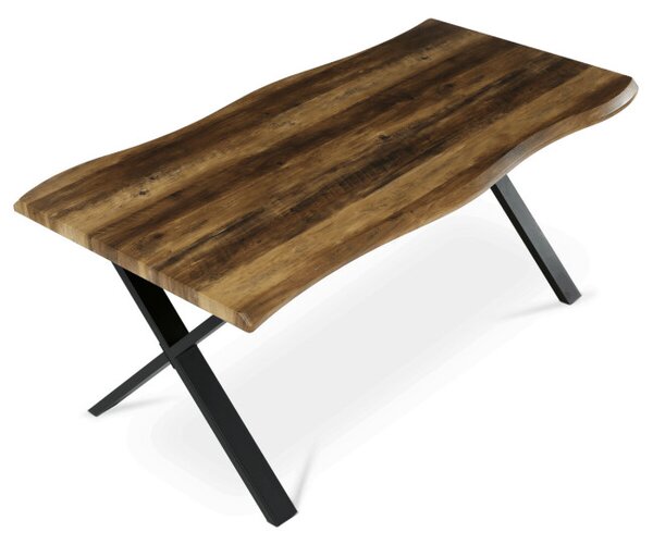 Jedálenský stôl 180x90 cm HT-F4318 OLW stare drevo / čierne nohy