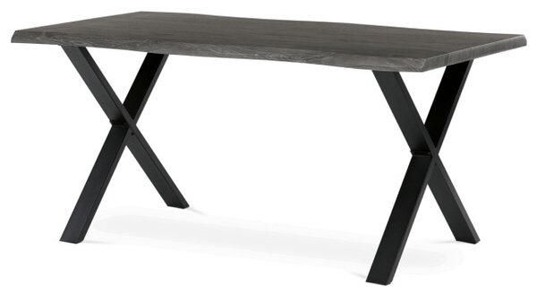 Jedálenský stôl 160x90 cm HT-F4316 GREY sivý dub / čierne nohy