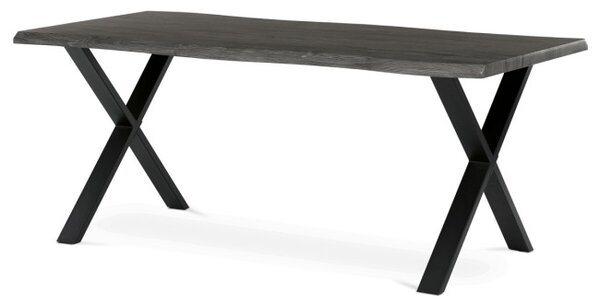 Jedálenský stôl 180x90 cm HT-F4318 GREY sivý dub / čierne nohy