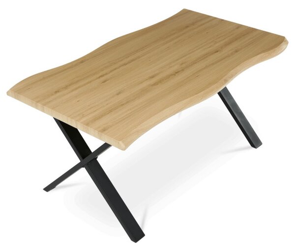 Jedálenský stôl 160x90 cm HT-F4316 OAK divoký dub / čierne nohy
