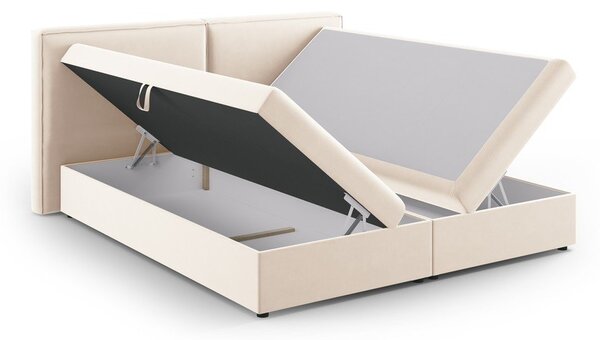 Krémová boxspring posteľ s úložným priestorom 160x200 cm Arendal – Cosmopolitan Design
