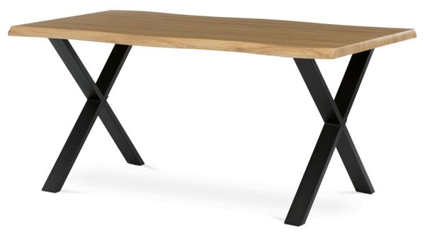 Jedálenský stôl 160x90 cm HT-F4316 OAK divoký dub / čierne nohy