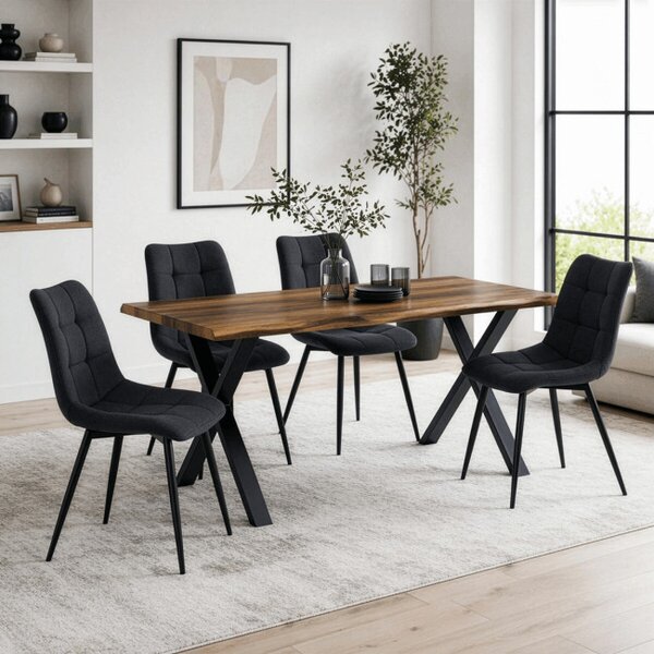Jedálenský stôl 180x90 cm HT-F4318 OLW stare drevo / čierne nohy