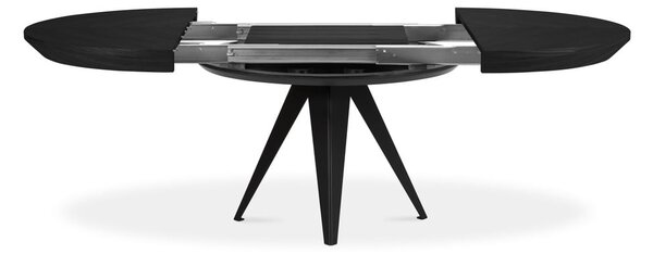 Okrúhly rozkladací jedálenský stôl s prídavnou doskou s čiernou doskou ø 120 cm Magnus – Windsor & Co Sofas