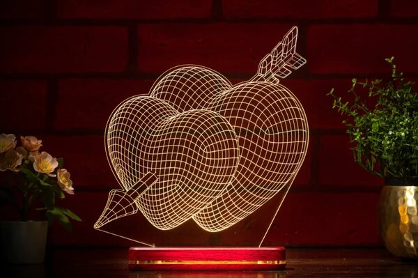 Beling 3D lampa, srdcia na Valentína,7 farebná GV1