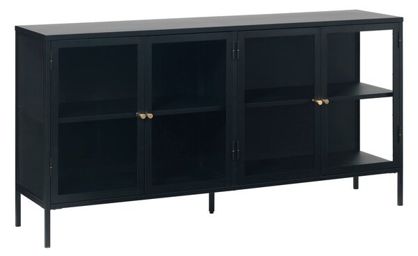 Čierna kovová vitrína 170x85 cm Carmel – Unique Furniture