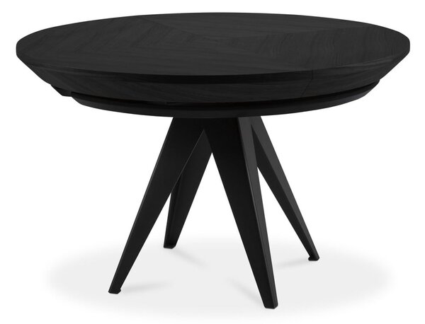 Okrúhly rozkladací jedálenský stôl s prídavnou doskou s čiernou doskou ø 120 cm Magnus – Windsor & Co Sofas