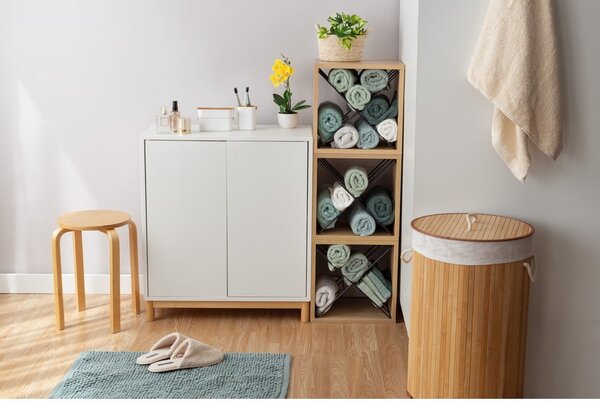 Okrúhly bambusový kôš na bielizeň Compactor Round