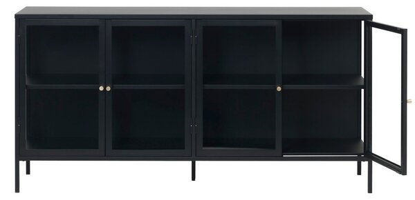 Čierna kovová vitrína 170x85 cm Carmel – Unique Furniture