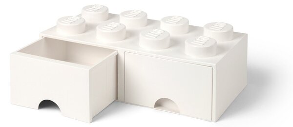 Slonovinovobiely úložný box s dvomi zásuvkami LEGO®