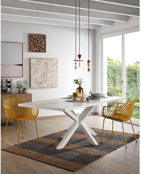 Biely jedálenský stôl Kave Home Arya, 160 x 100 cm