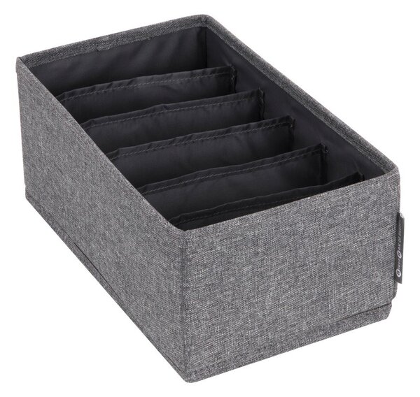 Sivý organizér do zásuvky s priehradkami Bigso Box of Sweden Drawer, 16,5 x 11 cm