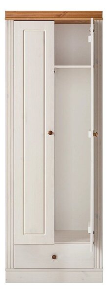 Biela šatníková skriňa z borovicového dreva 65x180 cm Anita – Støraa
