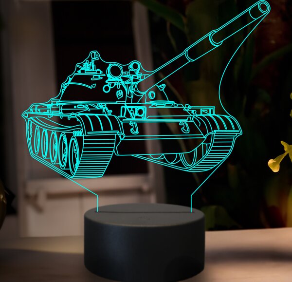 Beling 3D lampa,Tank T62, 7 farebná GF13