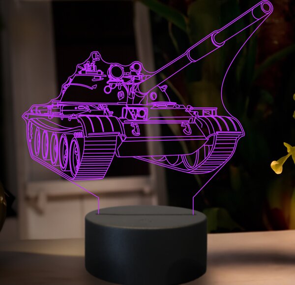 Beling 3D lampa,Tank T62, 7 farebná GF13
