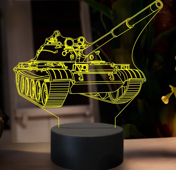 Beling 3D lampa,Tank T62, 7 farebná GF13