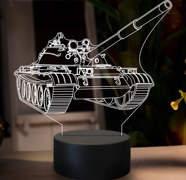Beling 3D lampa,Tank T62, 7 farebná GF13