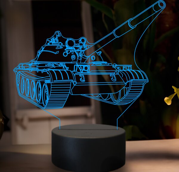 Beling 3D lampa,Tank T62, 7 farebná GF13