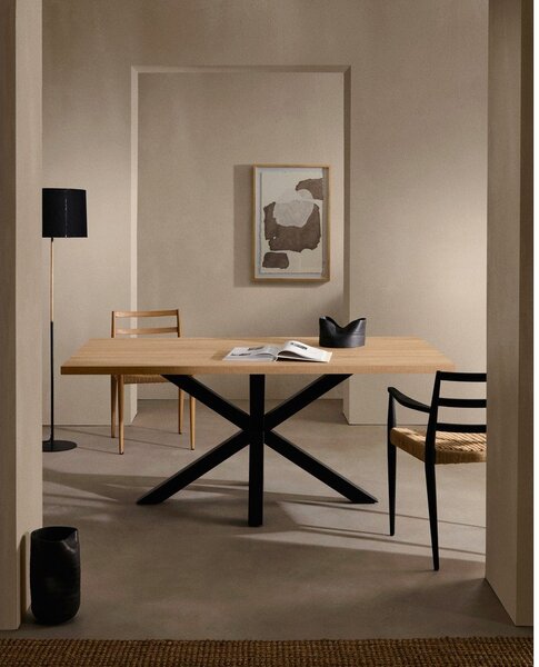 Jedálenský stôl v dekore dubového dreva Kave Home, 200 x 100 cm