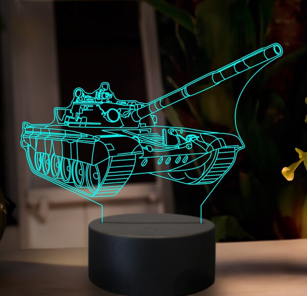Beling 3D lampa,Tank T72, 7 farebná GF14