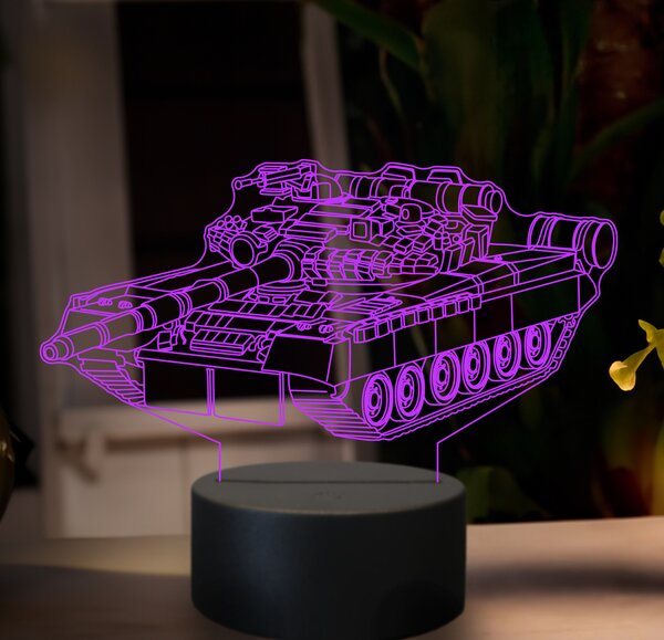 Beling 3D lampa,Tank T80, 7 farebná GF15