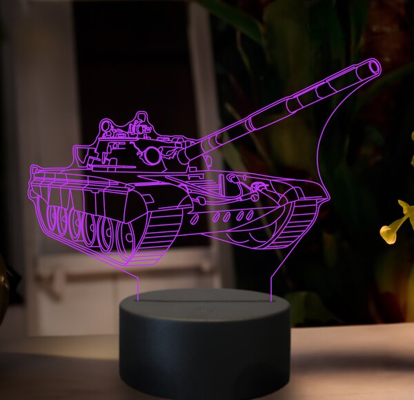 Beling 3D lampa,Tank T72, 7 farebná GF14