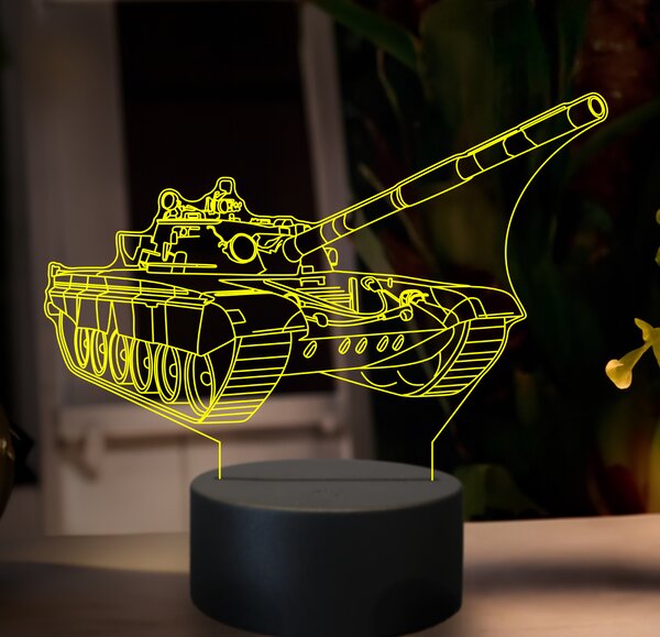Beling 3D lampa,Tank T72, 7 farebná GF14