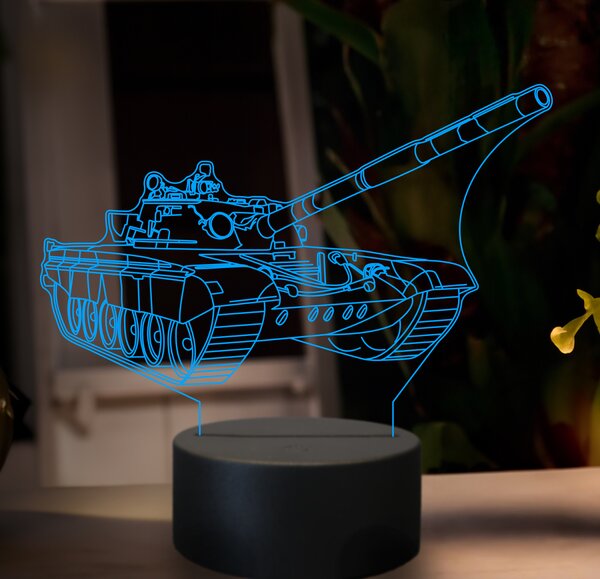 Beling 3D lampa,Tank T72, 7 farebná GF14