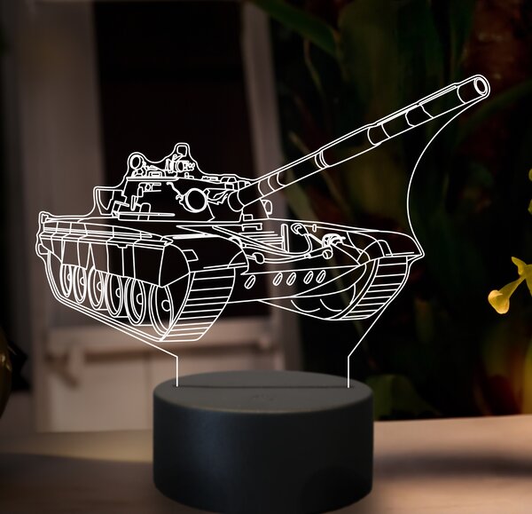 Beling 3D lampa,Tank T72, 7 farebná GF14