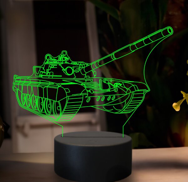 Beling 3D lampa,Tank T72, 7 farebná GF14