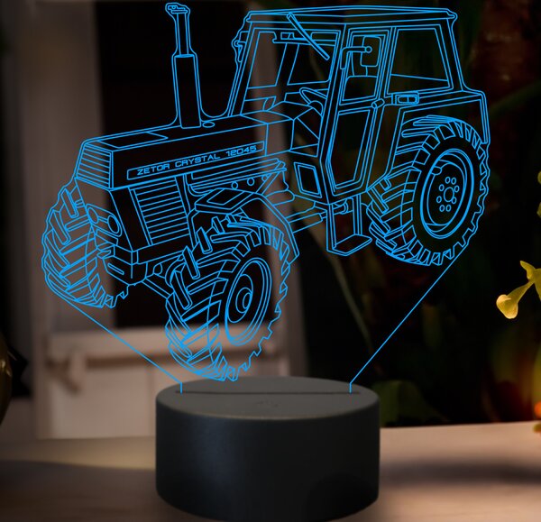 Beling 3D lampa,Zetor crystal 12045, 7 farebná GF23