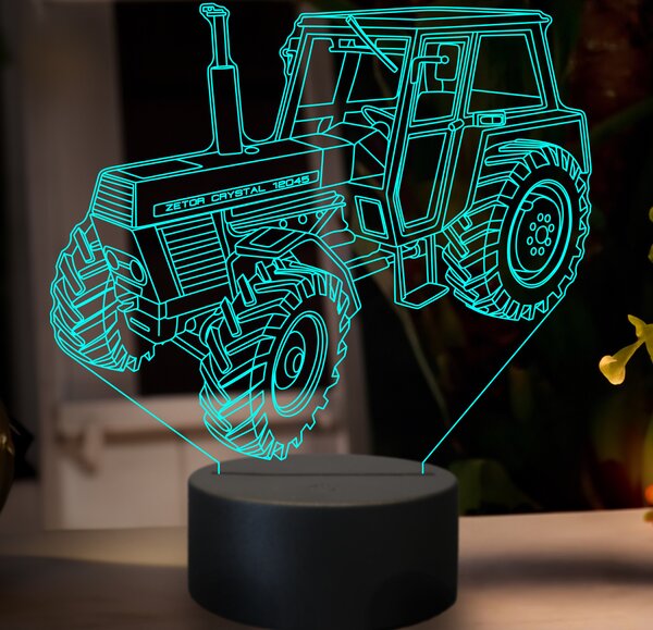 Beling 3D lampa,Zetor crystal 12045, 7 farebná GF23