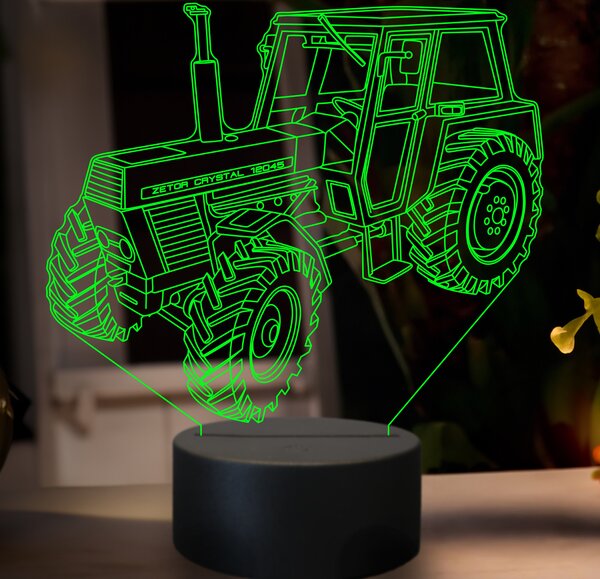 Beling 3D lampa,Zetor crystal 12045, 7 farebná GF23