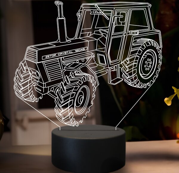 Beling 3D lampa,Zetor crystal 12045, 7 farebná GF23