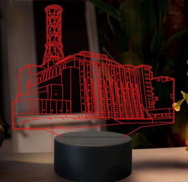 Beling 3D lampa, černobyľ, 7 farebná ZV1