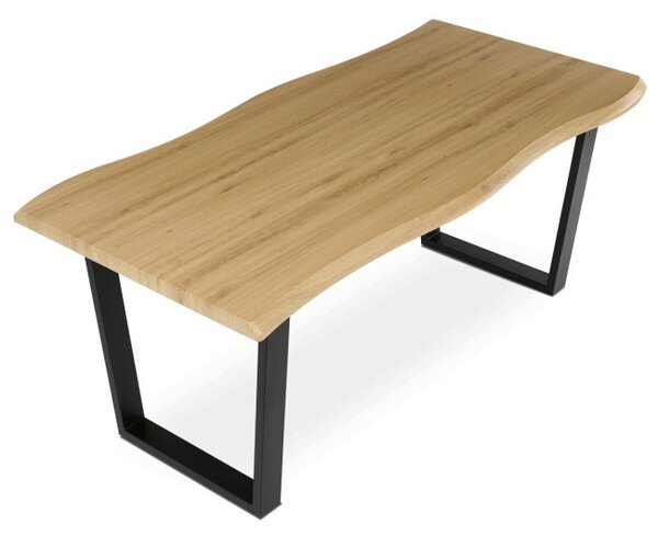 Jedálenský stôl 180x90 cm HT-F4218 OAK divoký dub / čierny