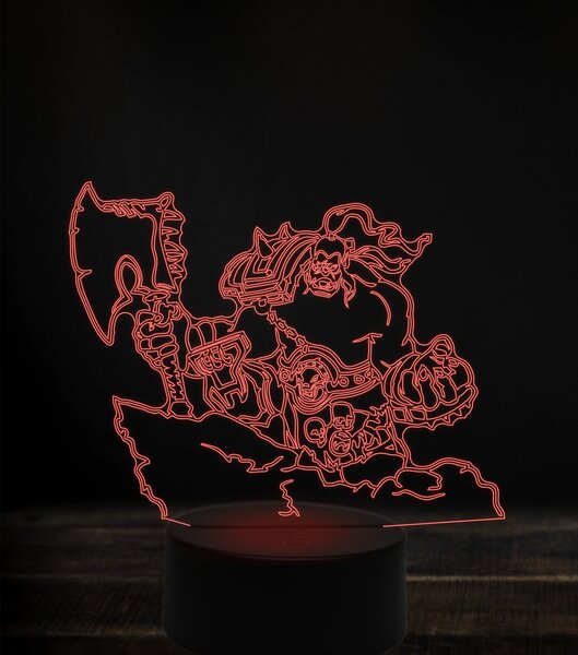 Beling 3D lampa,from hellscream, 7 Farebná V1LH