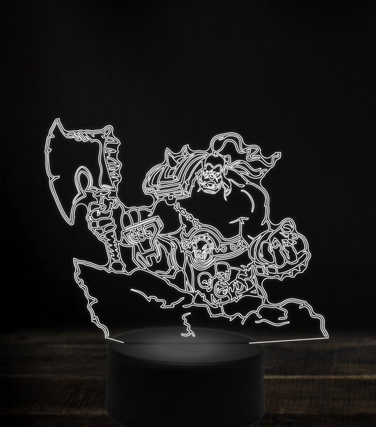 Beling 3D lampa,from hellscream, 7 Farebná V1LH