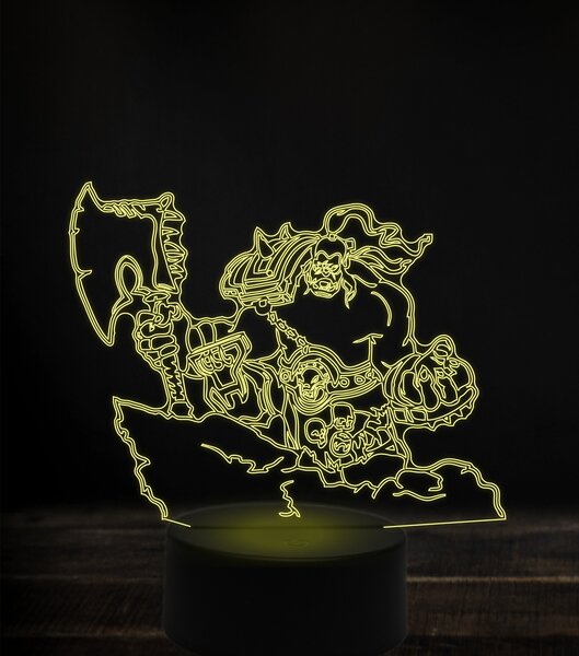 Beling 3D lampa,from hellscream, 7 Farebná V1LH