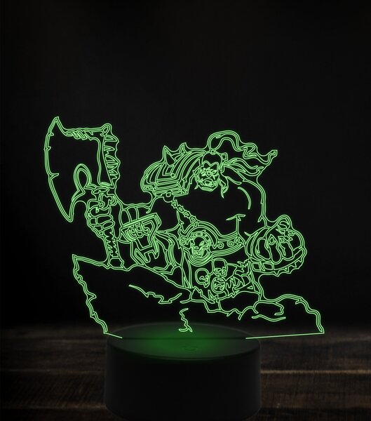 Beling 3D lampa,from hellscream, 7 Farebná V1LH