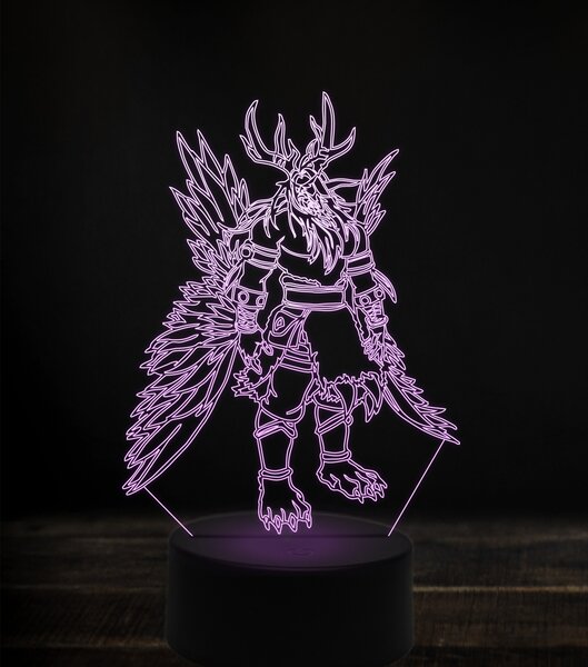 Beling 3D lampa, malfurion stormrage, 7 Farebná V1LM