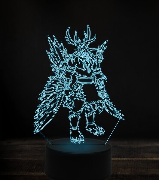 Beling 3D lampa, malfurion stormrage, 7 Farebná V1LM
