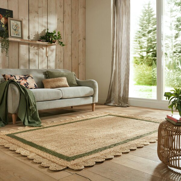 RUČNE TKANÝ KOBEREC, 120/170 cm zelená, prírodná farba Flair Rugs - Online Only bytové doplnky, Online Only