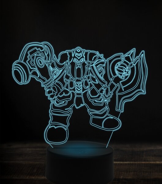 Beling 3D lampa, muradin bronzebeard 2, 7 Farebná V1LV