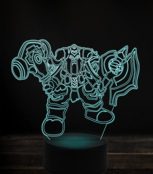 Beling 3D lampa, muradin bronzebeard 2, 7 Farebná V1LV