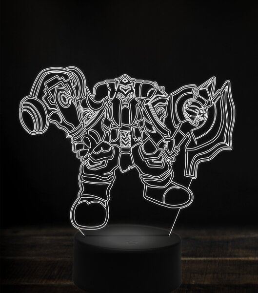 Beling 3D lampa, muradin bronzebeard 2, 7 Farebná V1LV