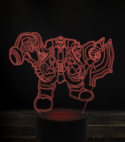 Beling 3D lampa, muradin bronzebeard 2, 7 Farebná V1LV