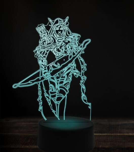 Beling 3D lampa,Sylvanas Windrunner 2 , 7 Farebná V1O