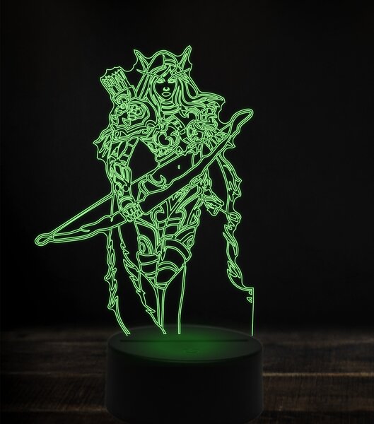 Beling 3D lampa,Sylvanas Windrunner 2 , 7 Farebná V1O
